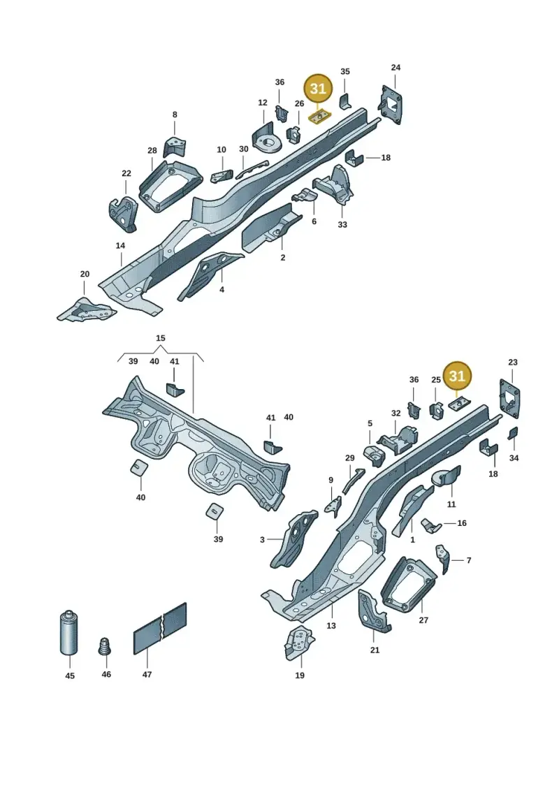 5Q0804548 — Volkswagen T-Roc convertible 1.5 (2019-2024) diagram 2gk803025, position 31