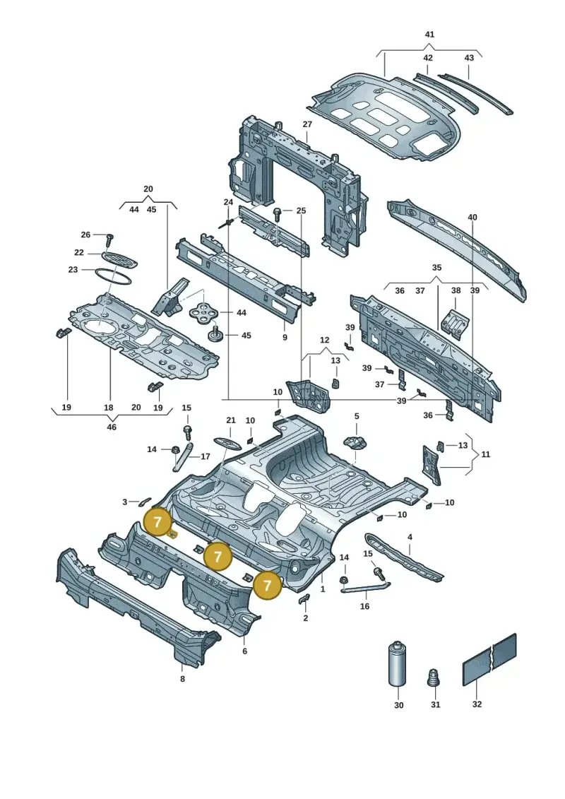 5Q0804866 — Volkswagen T-Roc convertible 1.5 (2019-2024) diagram 2gk803020, position 7
