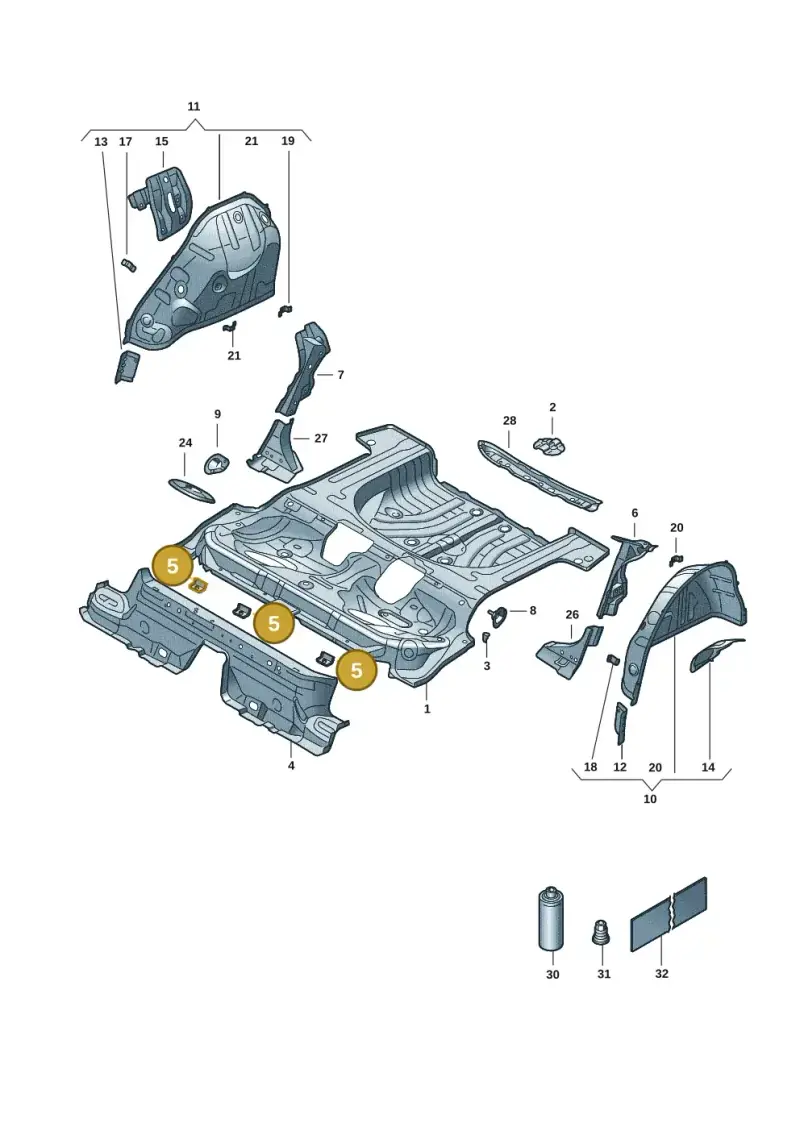 5Q0804866 — Volkswagen Golf 2.0 BlueMotion (2019-2024) diagram 5h0803015, position 5
