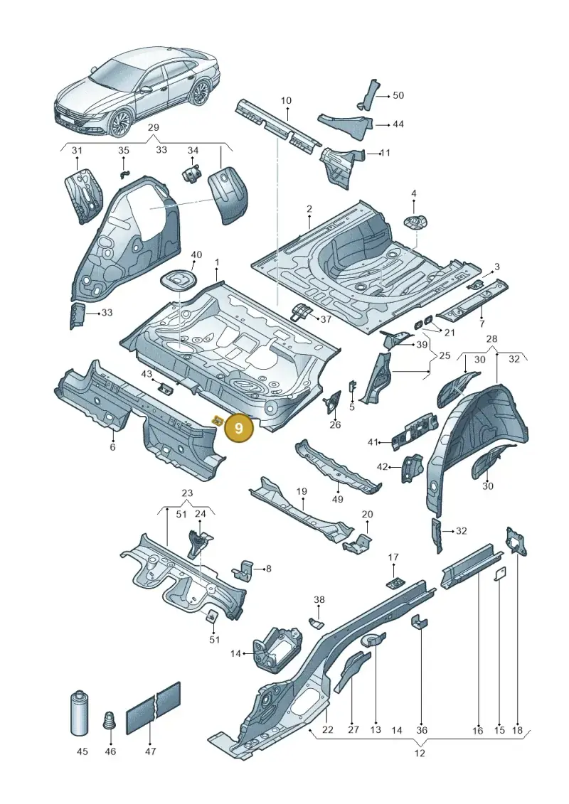5Q0804866 — Volkswagen Arteon (2017-2023) diagram 828803200, position 9
