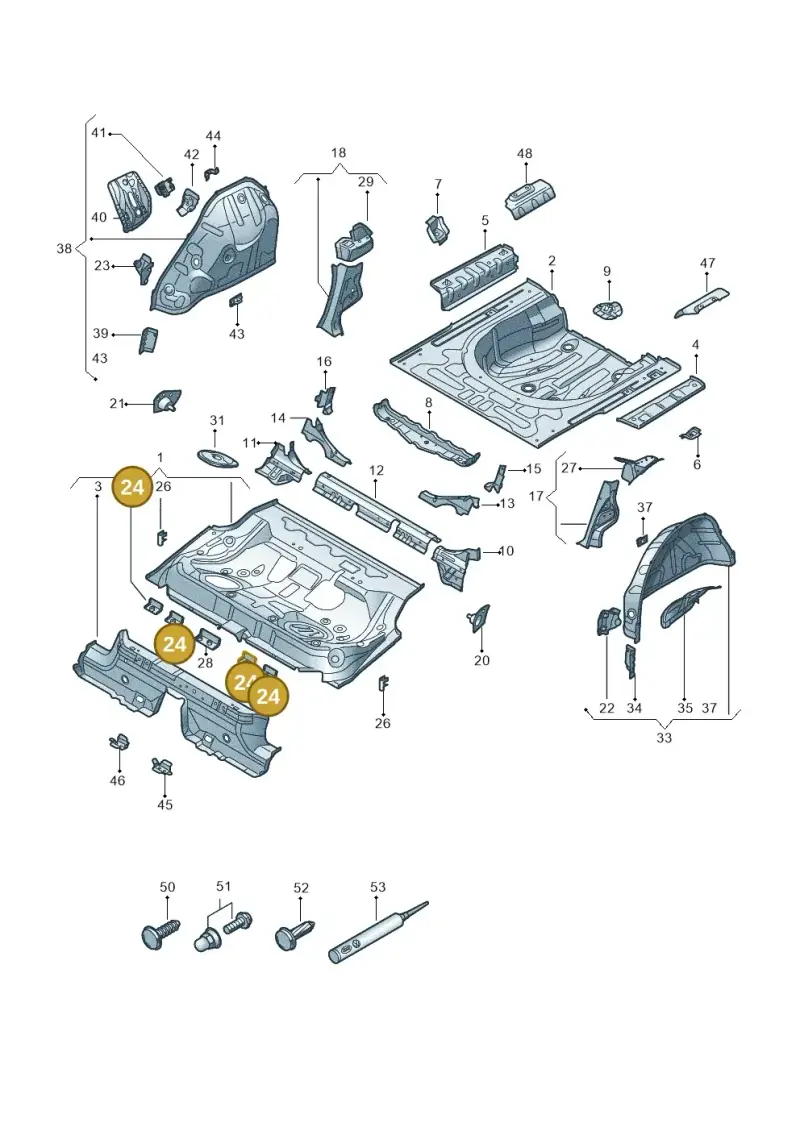 5Q0804866 — Volkswagen Passat estate (2023-) diagram 3j0803350, position 24