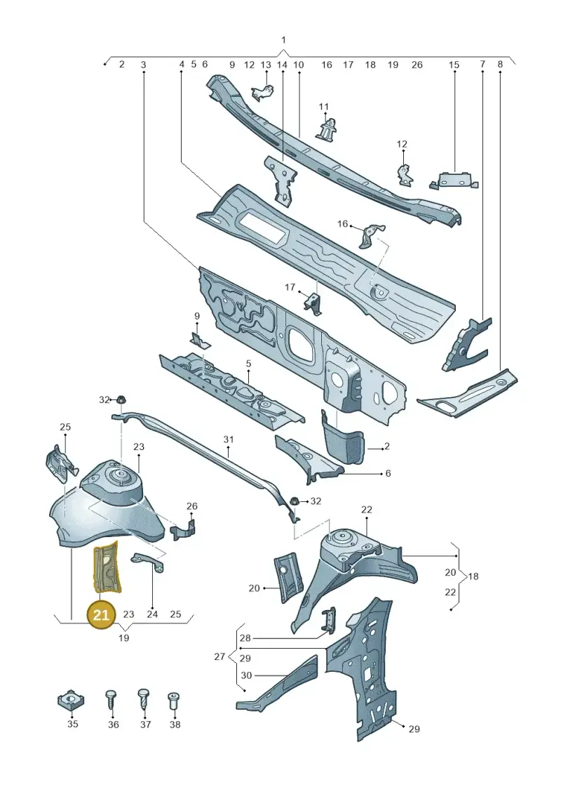 5Q0805078C — Volkswagen Passat saloon (2014-2024) diagram 793805500, position 21