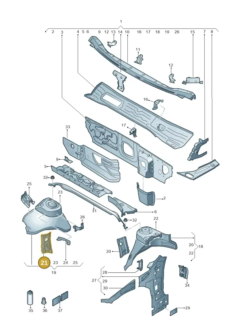 5Q0805078C — Volkswagen Arteon (2017-2023) diagram 828805050, position 21