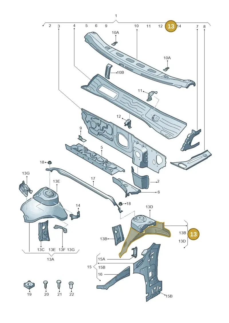 5Q0805115 — Volkswagen Golf 1.4 BlueMotion (2014-2017) diagram 746805500, position 13