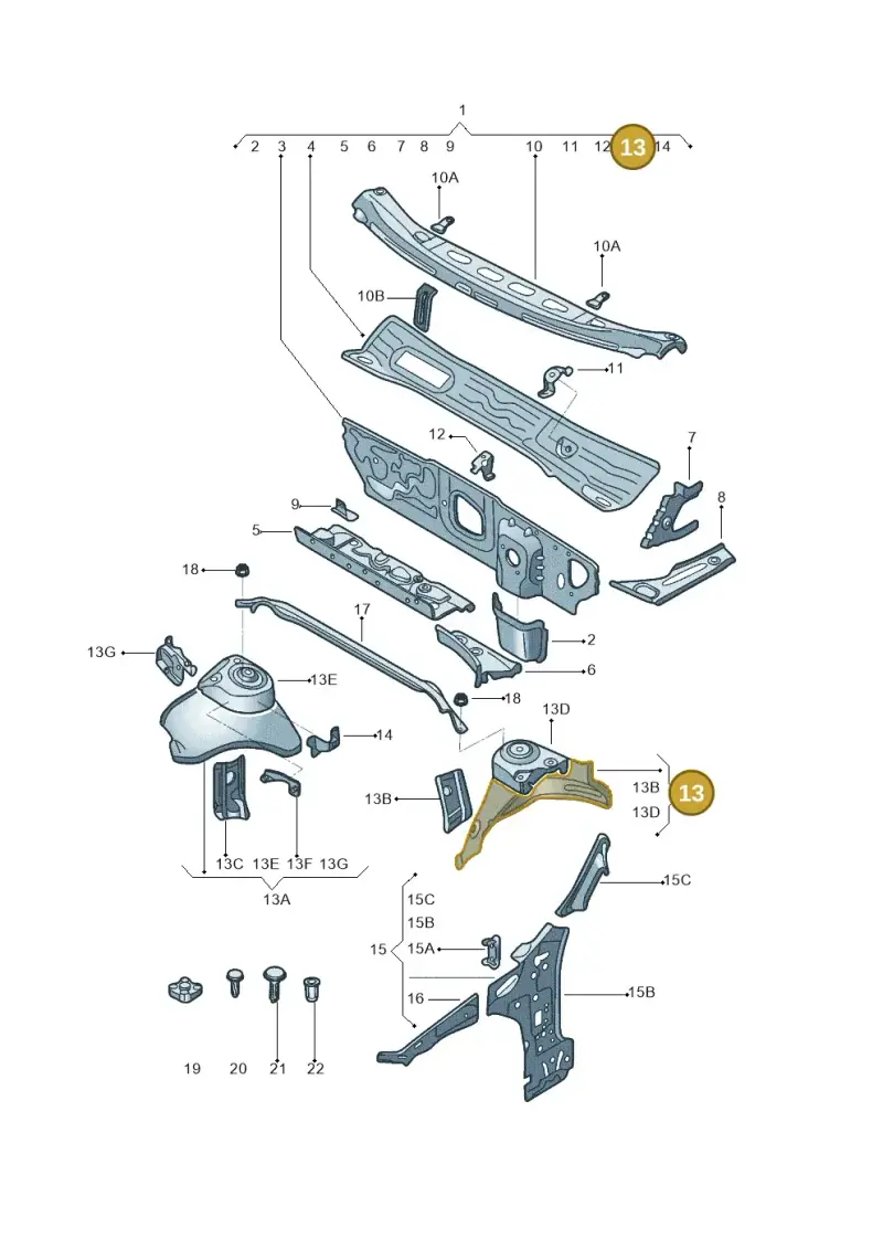5Q0805115 — Volkswagen Golf 1.6 (2015-2019) diagram 867805500, position 13