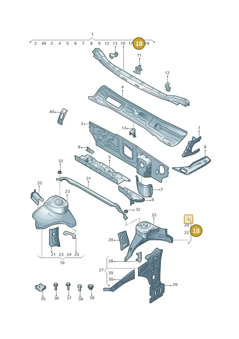 5Q0805115D — Volkswagen E-Bora (2019-) diagram 593805010, position 18