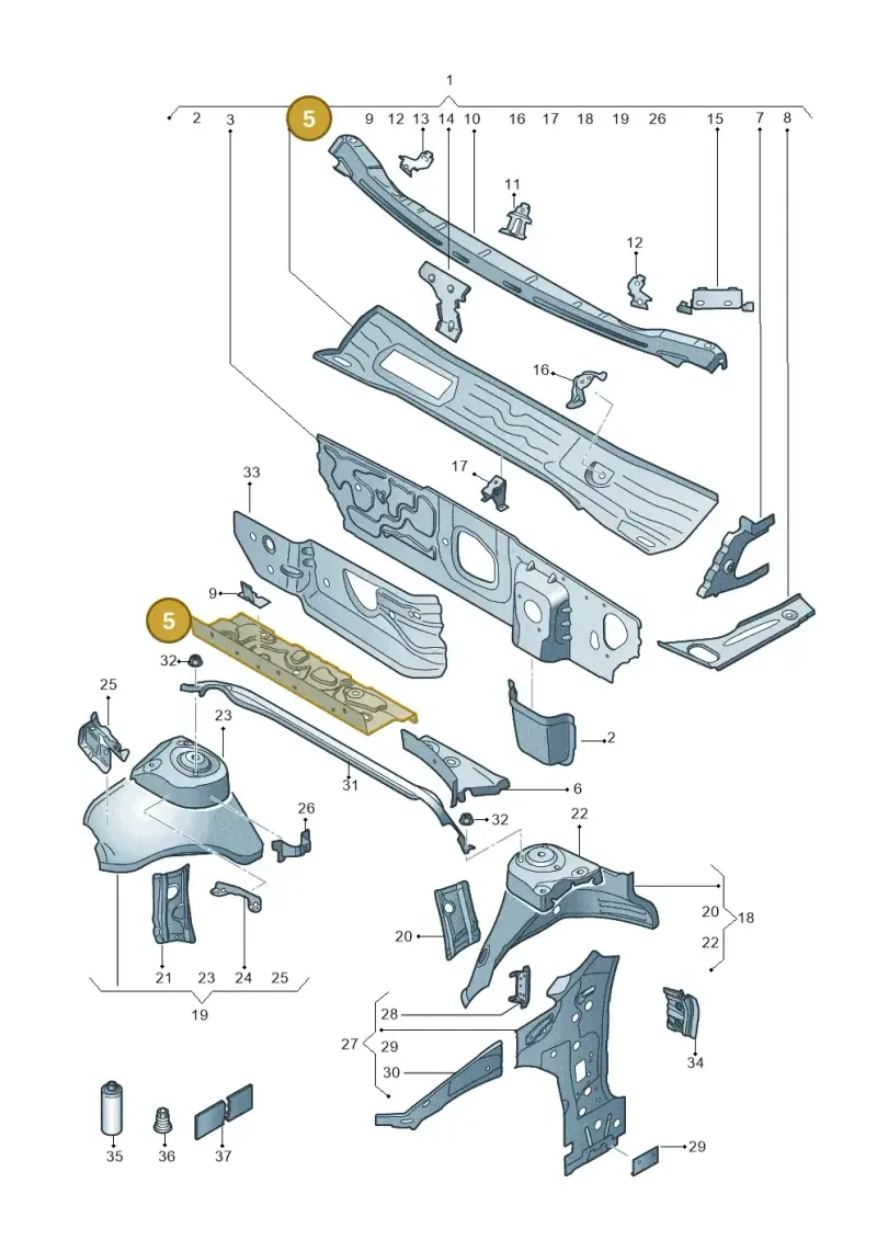 5Q0805277 — Volkswagen Arteon (2017-2023) diagram 828805050, position 5