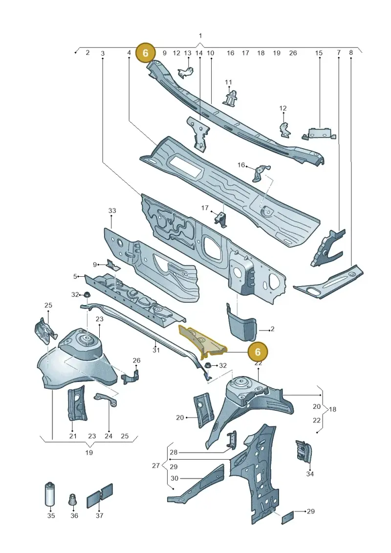 5Q0805397 — Volkswagen Arteon (2017-2023) diagram 828805050, position 6
