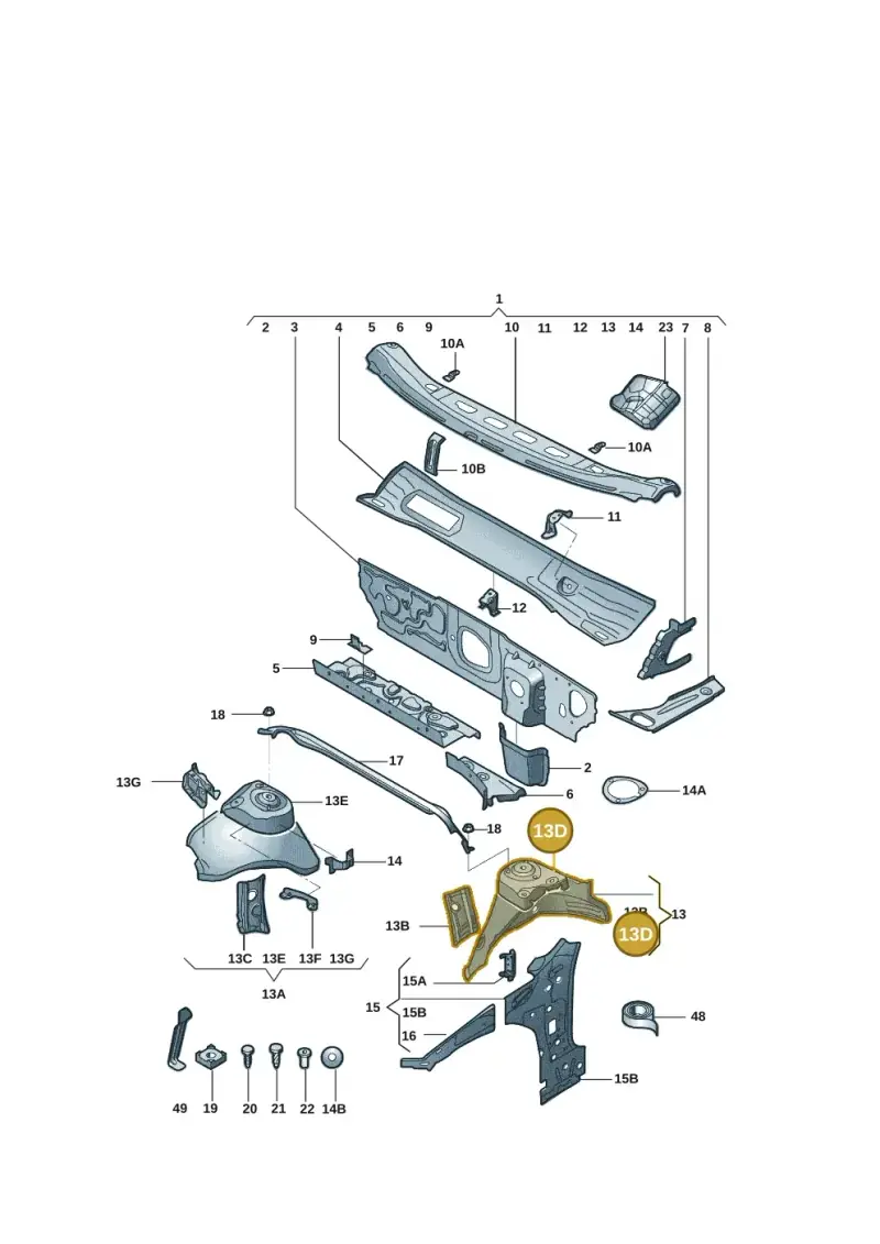 5Q0809121B — Volkswagen Lamando (2021-) diagram 5dd805500, position 13D