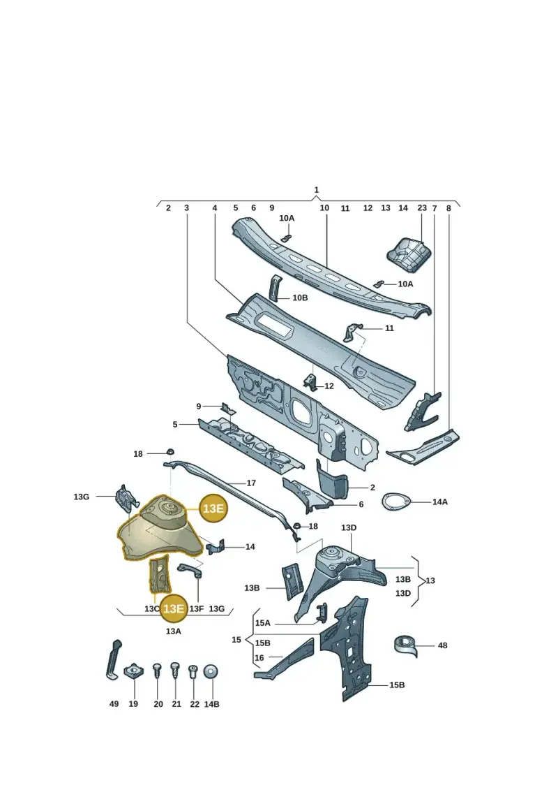 5Q0809122B — Volkswagen Lamando (2021-) diagram 5dd805500, position 13E