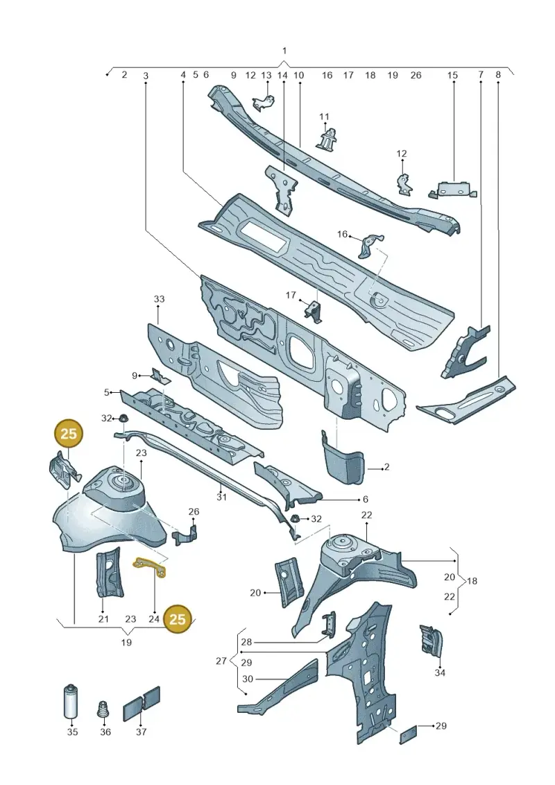 5Q0810812 — Volkswagen Arteon (2017-2023) diagram 828805050, position 25