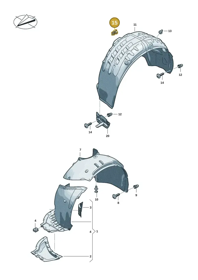 5Q0810988 — Volkswagen Passat estate (2023-) diagram 3j0890000, position 15