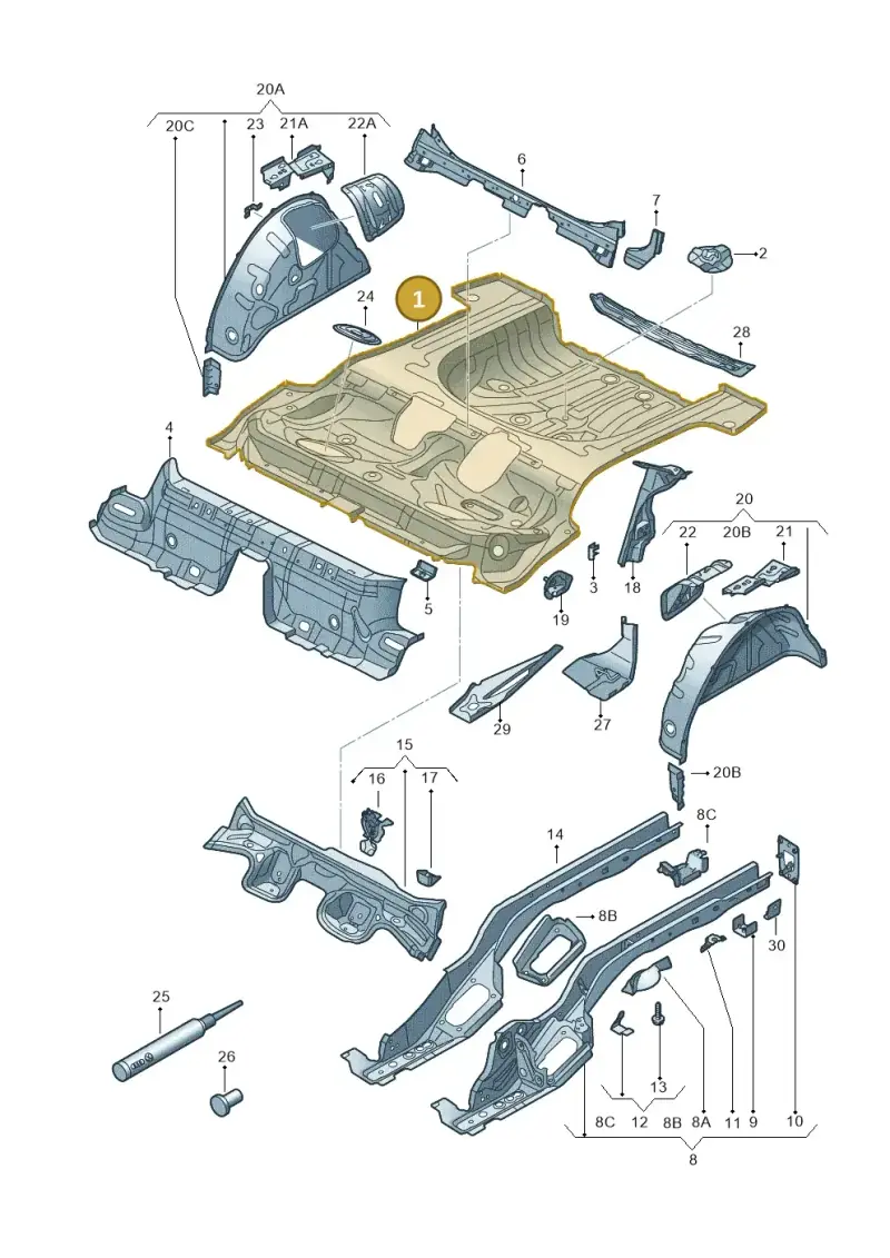 5Q0813115 — Volkswagen Golf 2.0 (2016-2020) diagram 745803100, position 1