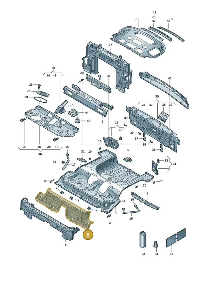 5Q0813147 — Volkswagen T-Roc convertible 1.5 (2019-2024) diagram 2gk803020, position 6
