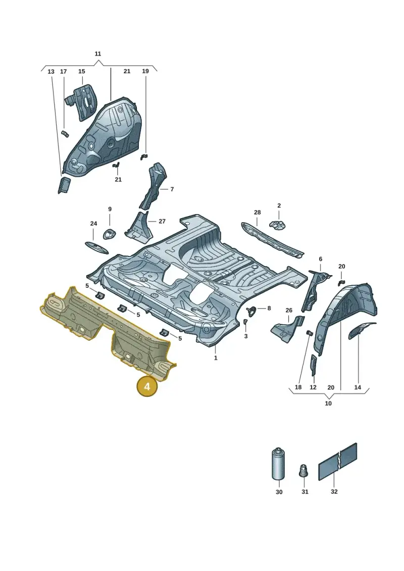 5Q0813147 — Volkswagen Golf 2.0 BlueMotion (2019-2024) diagram 5h0803015, position 4