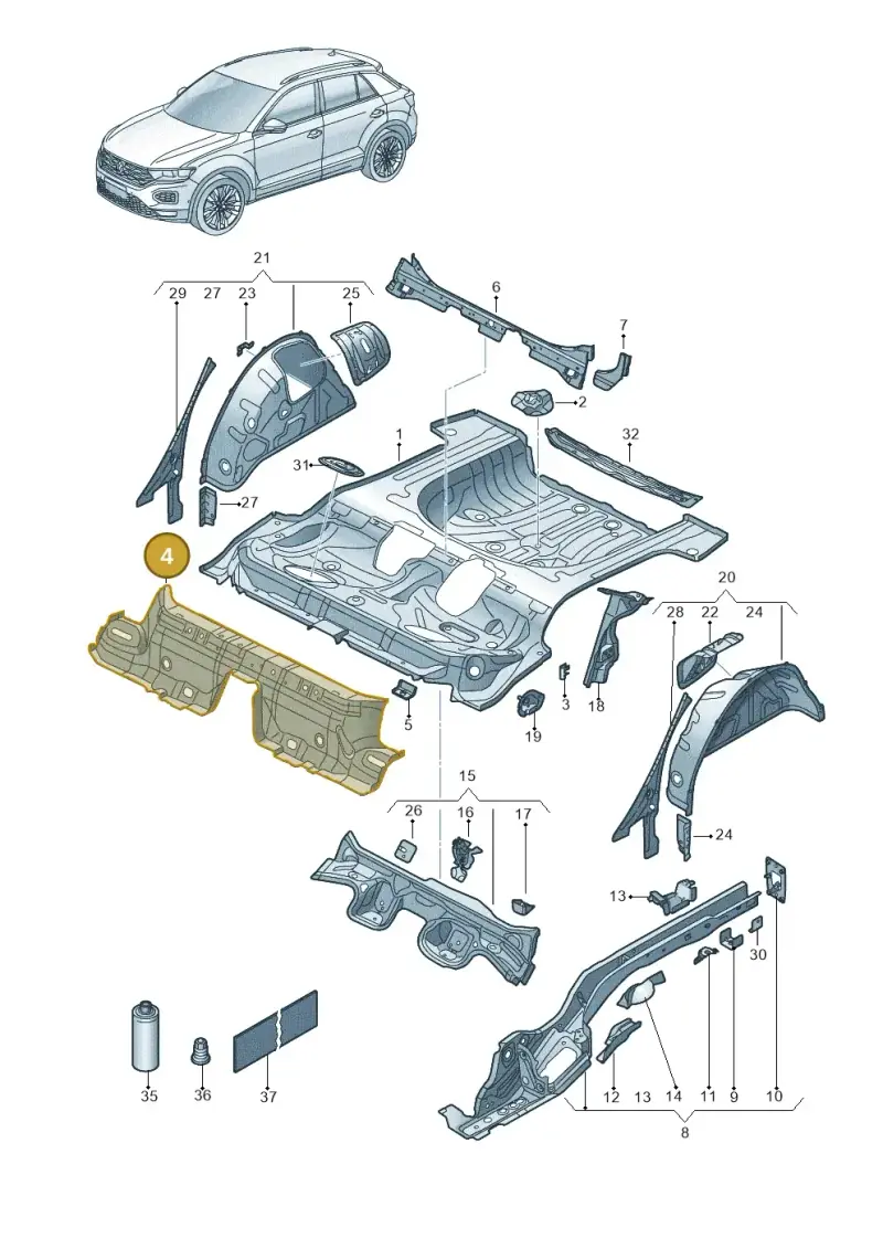 5Q0813147 — Volkswagen T-Roc BlueMotion (2017-2024) diagram 813803100, position 4