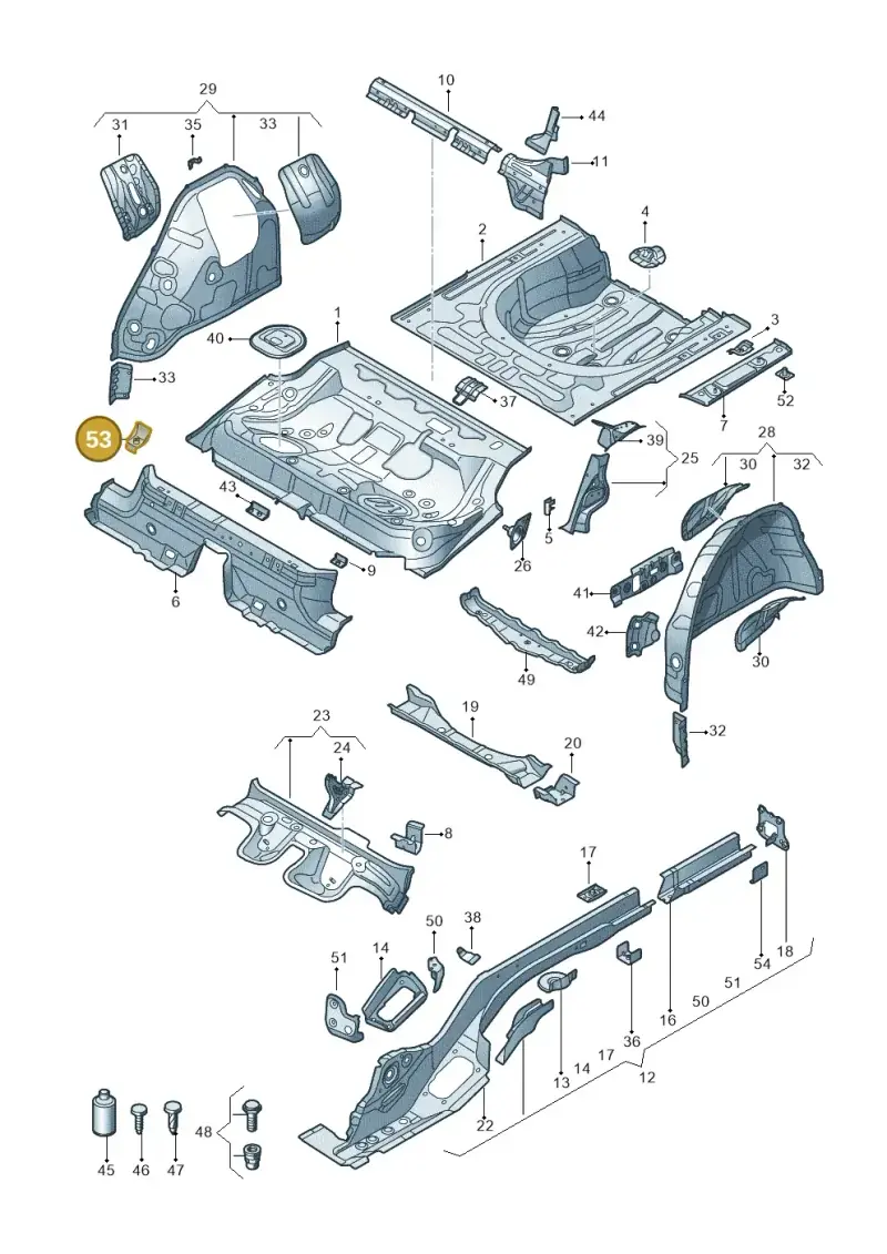 5Q0813541 — Volkswagen Passat saloon (2014-2024) diagram 793803200, position 53