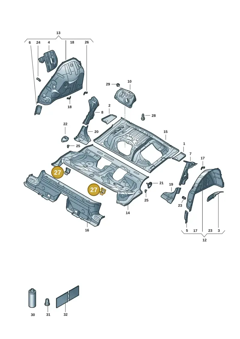 5Q0813541 — Volkswagen Golf 2.0 BlueMotion (2019-2024) diagram 5h0803017, position 27