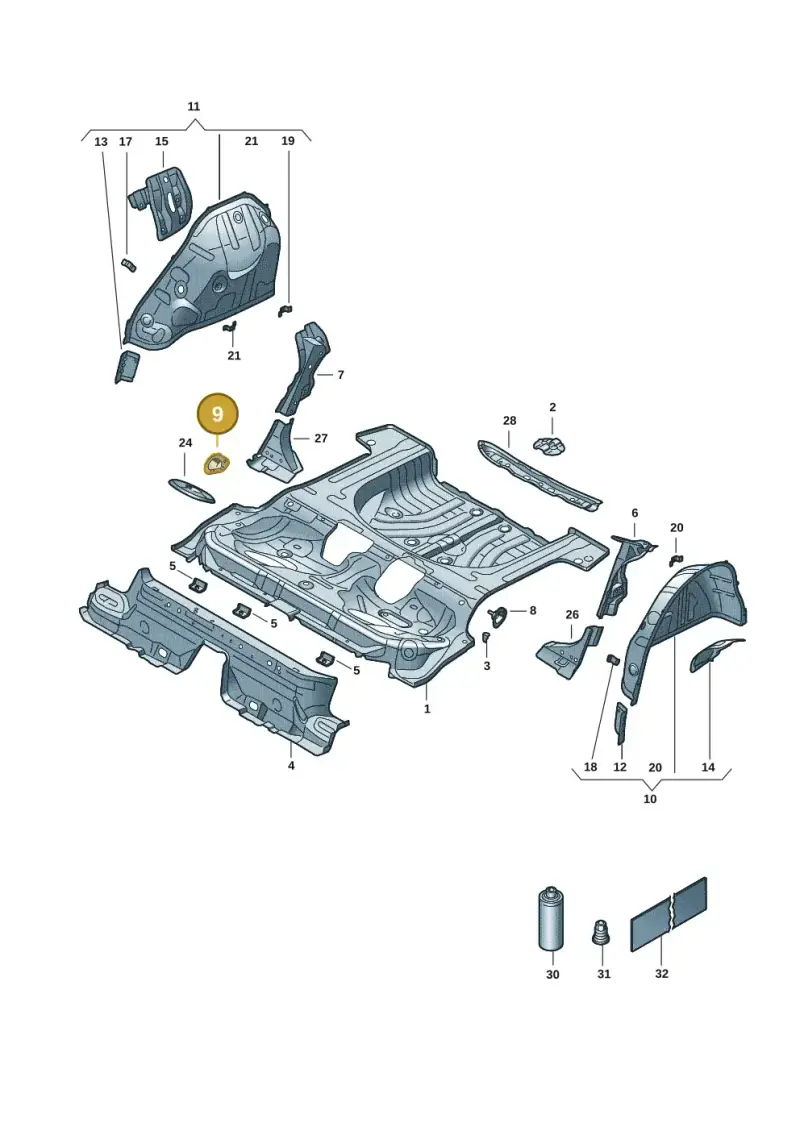 5Q0813722 — Volkswagen Golf 2.0 BlueMotion (2019-2024) diagram 5h0803015, position 9