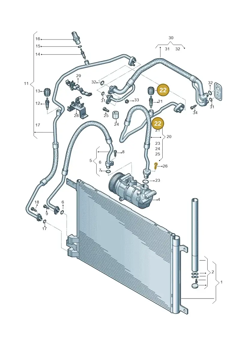 5Q0816231A — Volkswagen Passat estate (2023-) diagram 746260400, position 22