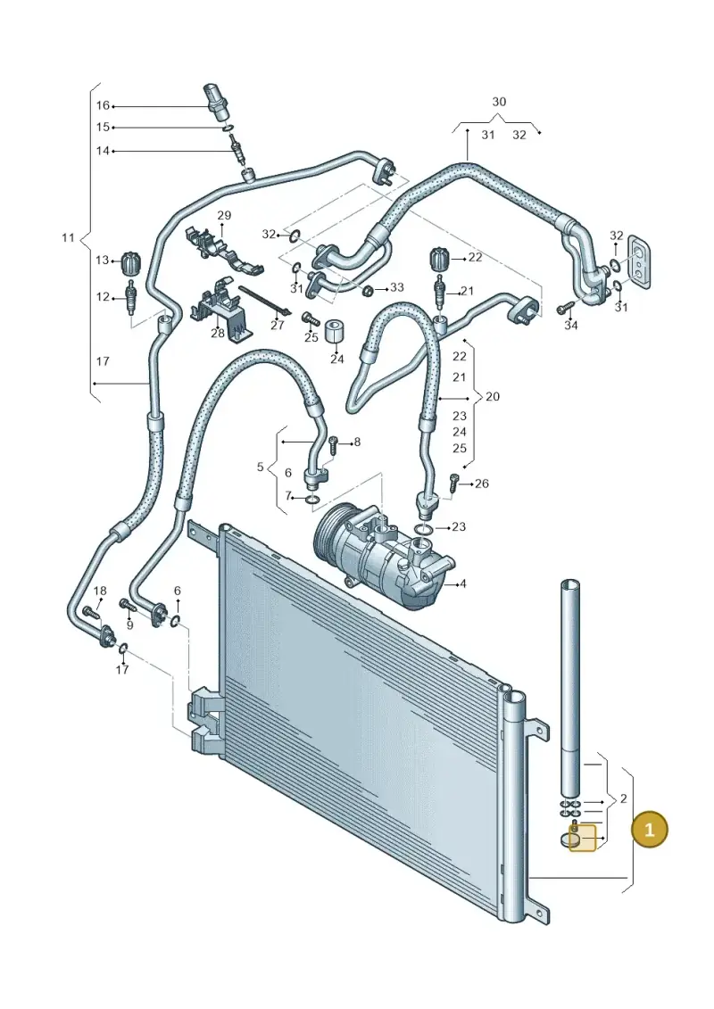 5Q0816411AM — Volkswagen Golf 2.0 (2016-2020) diagram 827260400, position 1