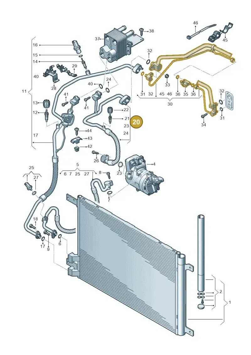 5Q0816743L — Volkswagen Golf 2.0 (2016-2020) diagram 746260500, position 20