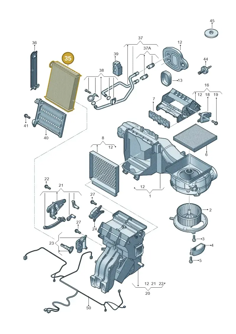 5Q0819031B — Volkswagen Caddy Maxi Kombi (2020-2024) diagram 746819100, position 35