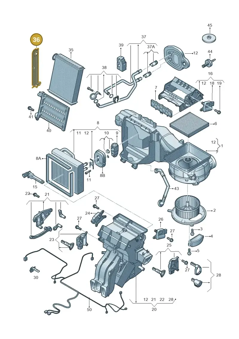 5Q0819422B — Volkswagen Passat estate (2023-) diagram 827820200, position 36