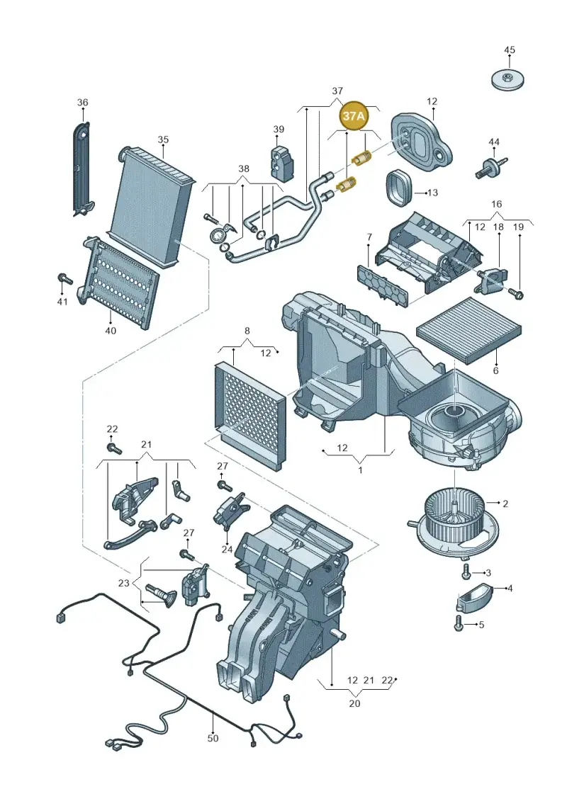 5Q0819454 — Volkswagen Caddy Maxi Kombi (2020-2024) diagram 746819100, position 37A