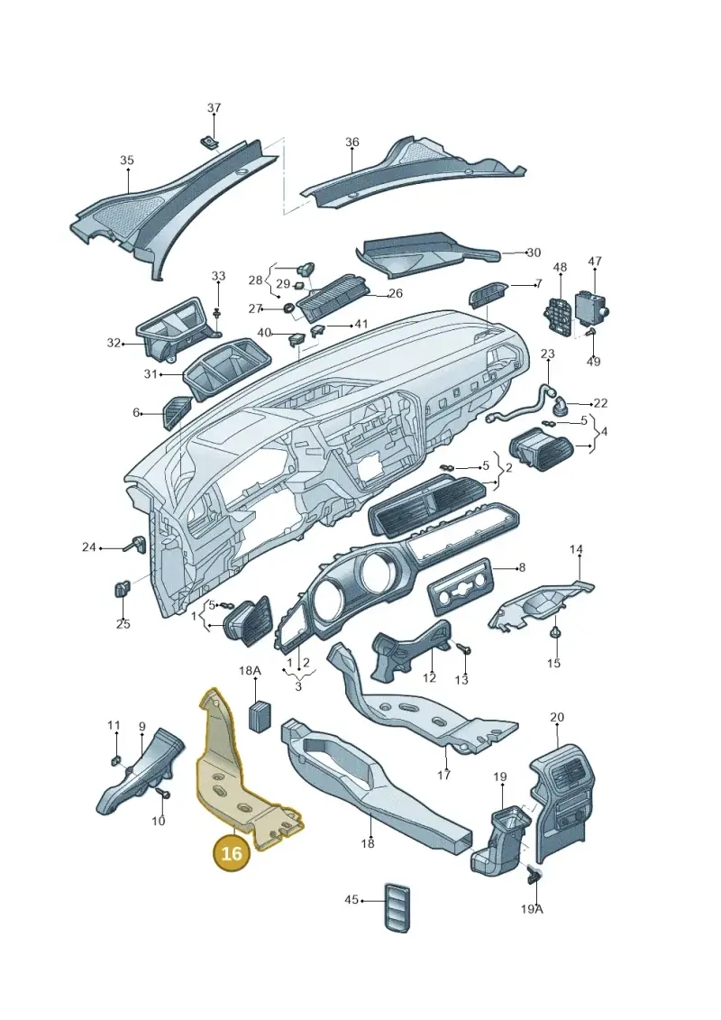 5Q0819805A — Volkswagen Tiguan (2016-2023) diagram 808819300, position 16