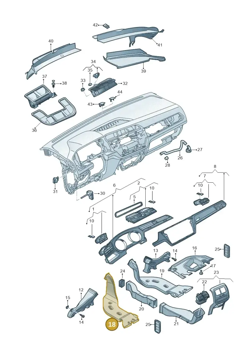 5Q0819805A — Volkswagen Touran 2,0 BlueMotion (2015-2024) diagram 869819300, position 18