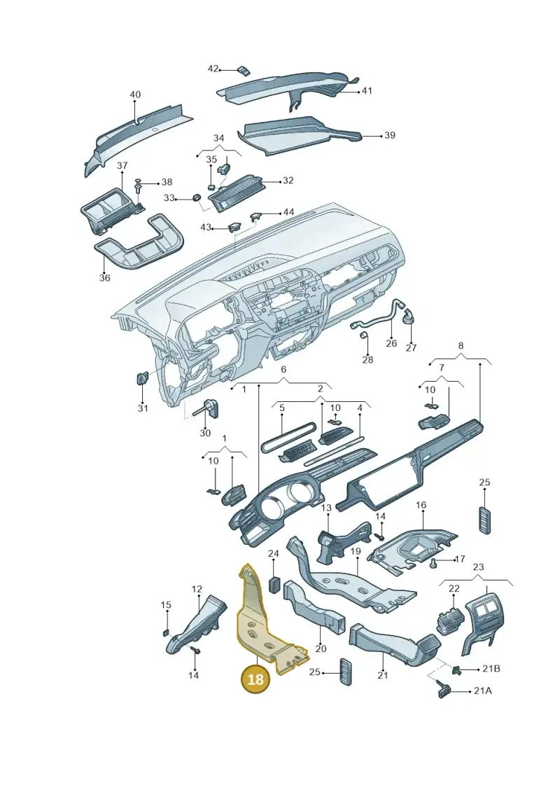 5Q0819805A — Volkswagen Touran (2015-2024) diagram 889819300, position 18