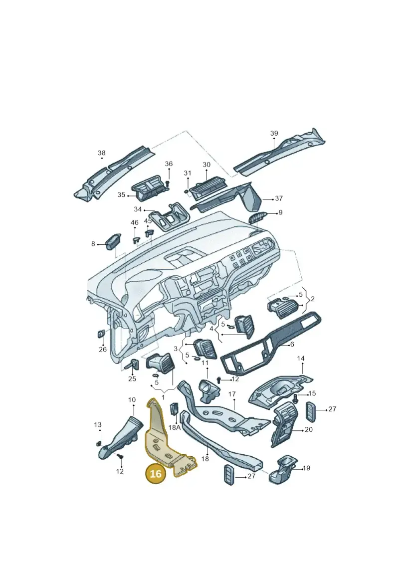 5Q0819805C — Volkswagen Bora (2018-) diagram 437809090, position 16