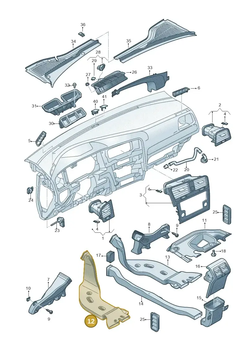 5Q0819805C — Volkswagen Golf 2.0 (2016-2020) diagram 746819300, position 12
