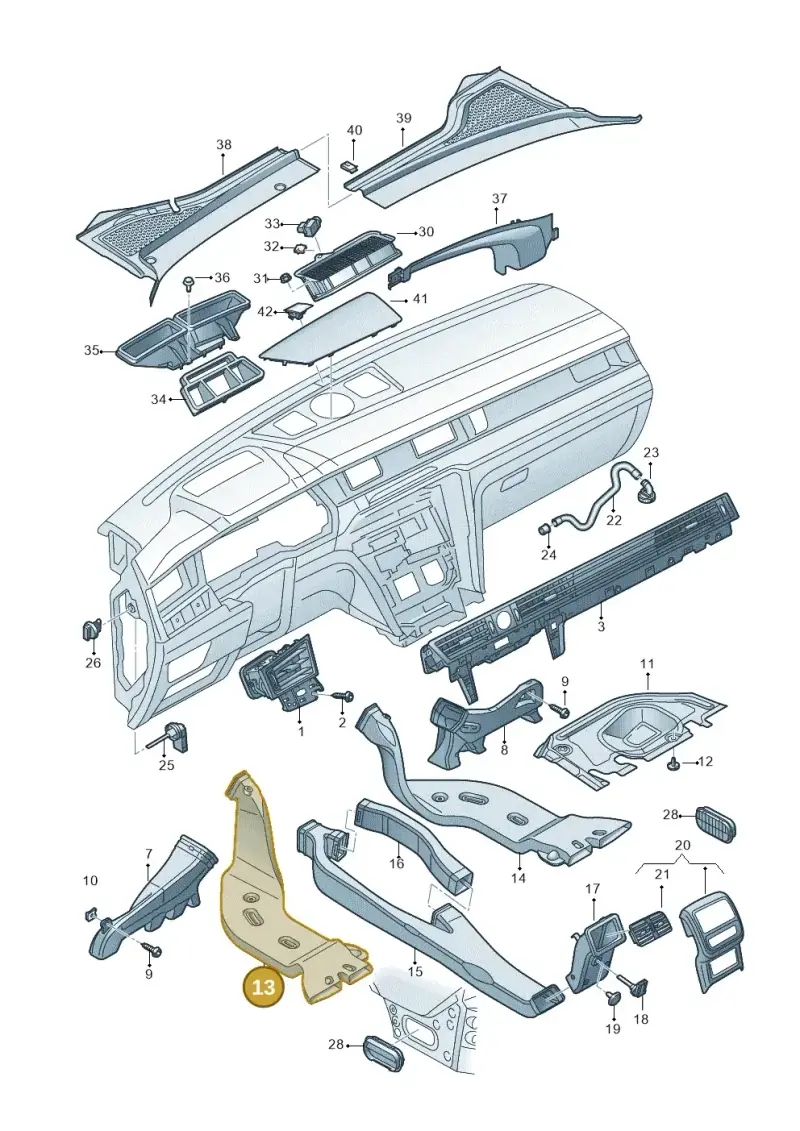 5Q0819805C — Volkswagen Passat saloon (2014-2024) diagram 793819300, position 13
