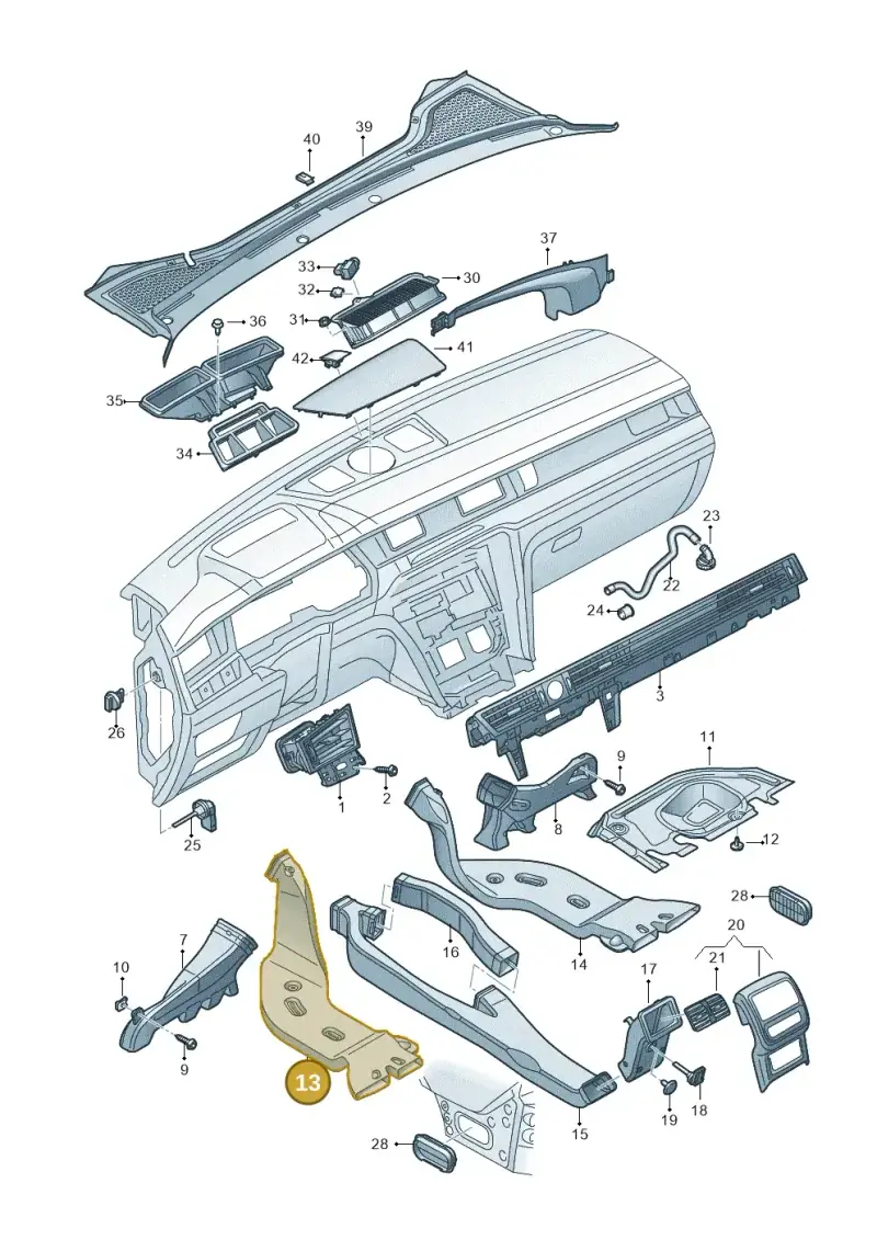 5Q0819805C — Volkswagen Arteon (2017-2023) diagram 828819300, position 13
