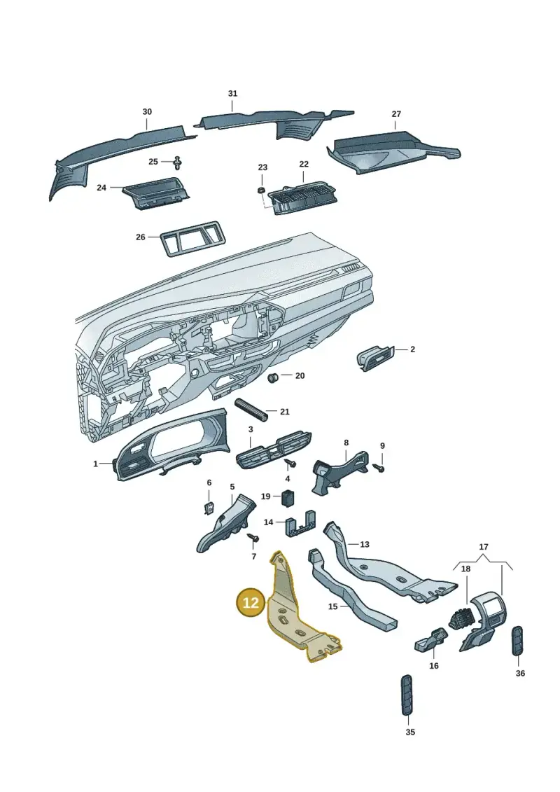 5Q0819805D — Volkswagen Caddy Maxi Kombi (2020-2024) diagram 2ka819300, position 12