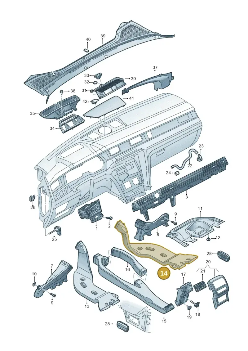 5Q0819806C — Volkswagen Arteon (2017-2023) diagram 828819300, position 14