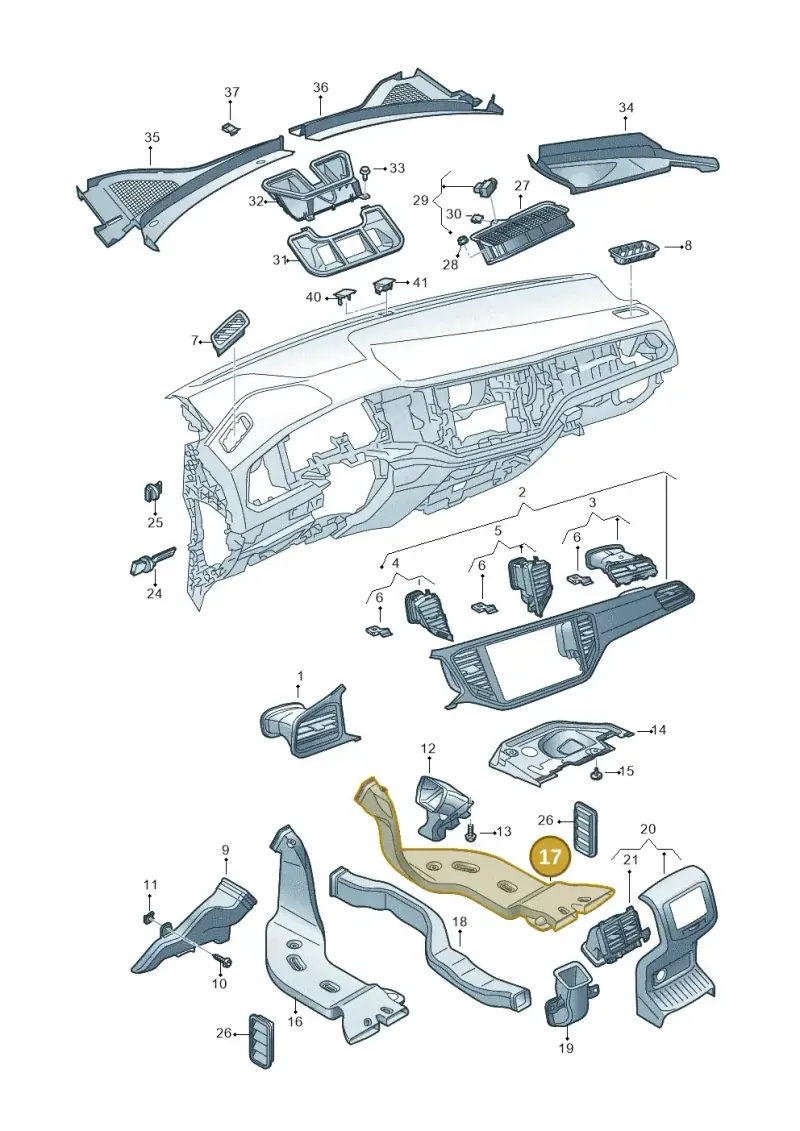 5Q0819806C — Volkswagen T-Roc BlueMotion (2017-2024) diagram 813819300, position 17