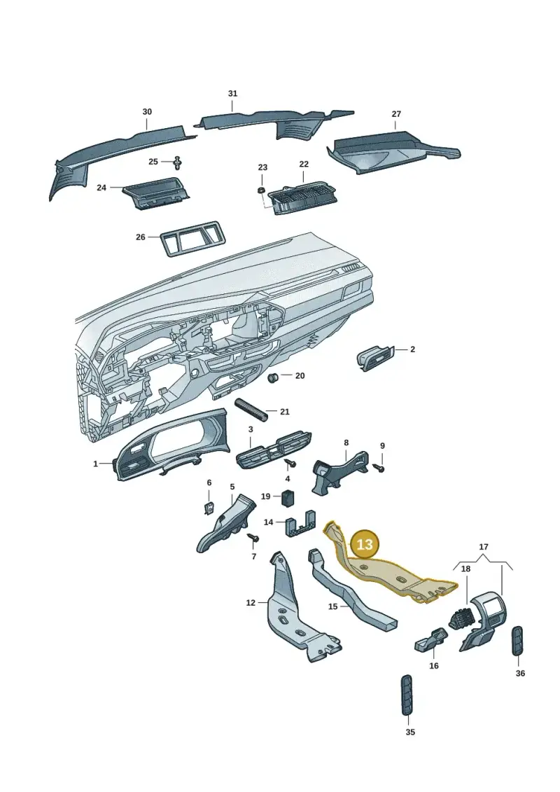 5Q0819806F — Volkswagen Caddy Maxi Kombi (2020-2024) diagram 2ka819300, position 13