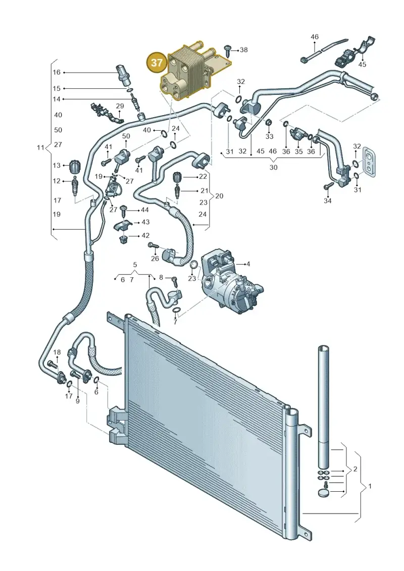 5Q0820031A — Volkswagen Tiguan 2.0 4Motion (2016-2024) diagram 596260700, position 37