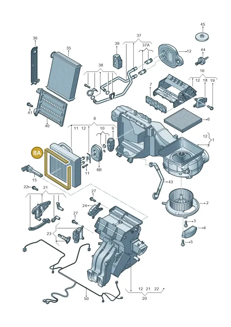5Q0820061B — Volkswagen Tiguan 2.0 (2023-) diagram 827820100, position 8A