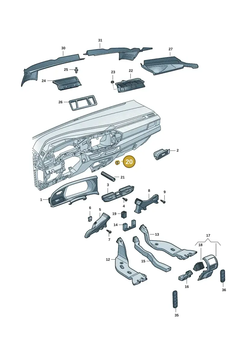 5Q0820573 — Volkswagen Caddy Maxi Kombi (2020-2024) diagram 2ka819300, position 20