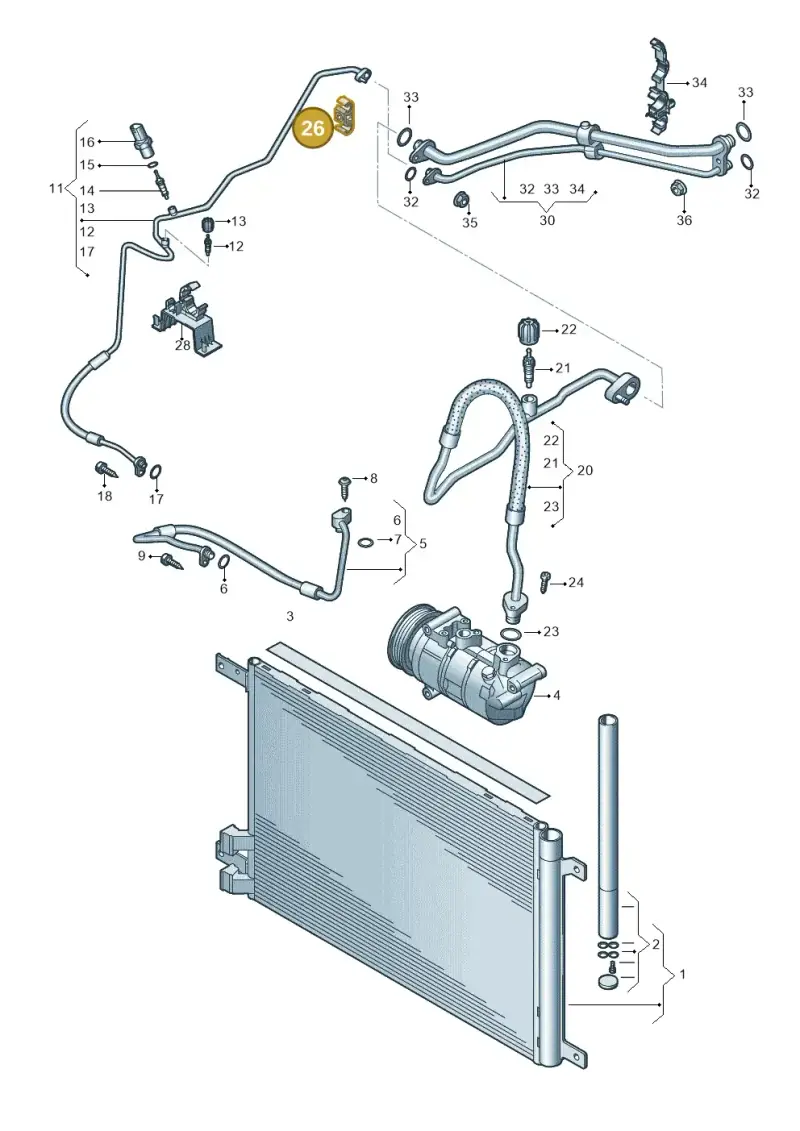 5Q0820774 — Volkswagen Multivan (2021-) diagram 7t0260400, position 26