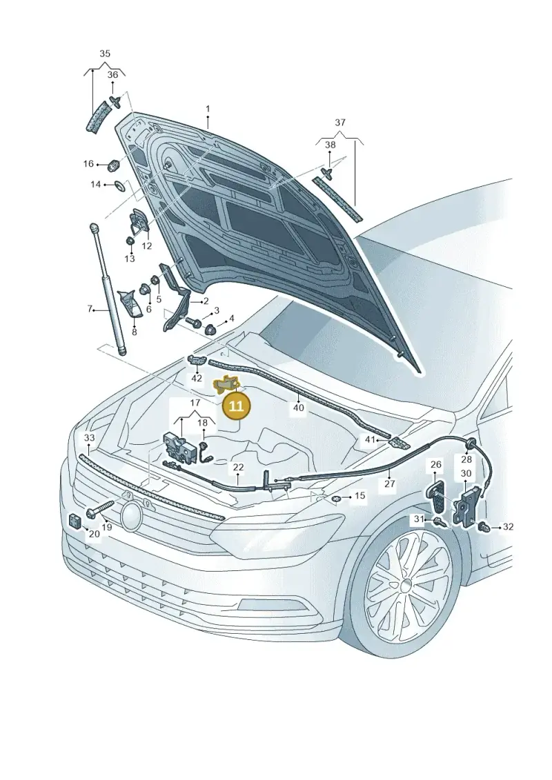 5Q0823402B — Volkswagen Passat saloon (2014-2024) diagram 793823000, position 11
