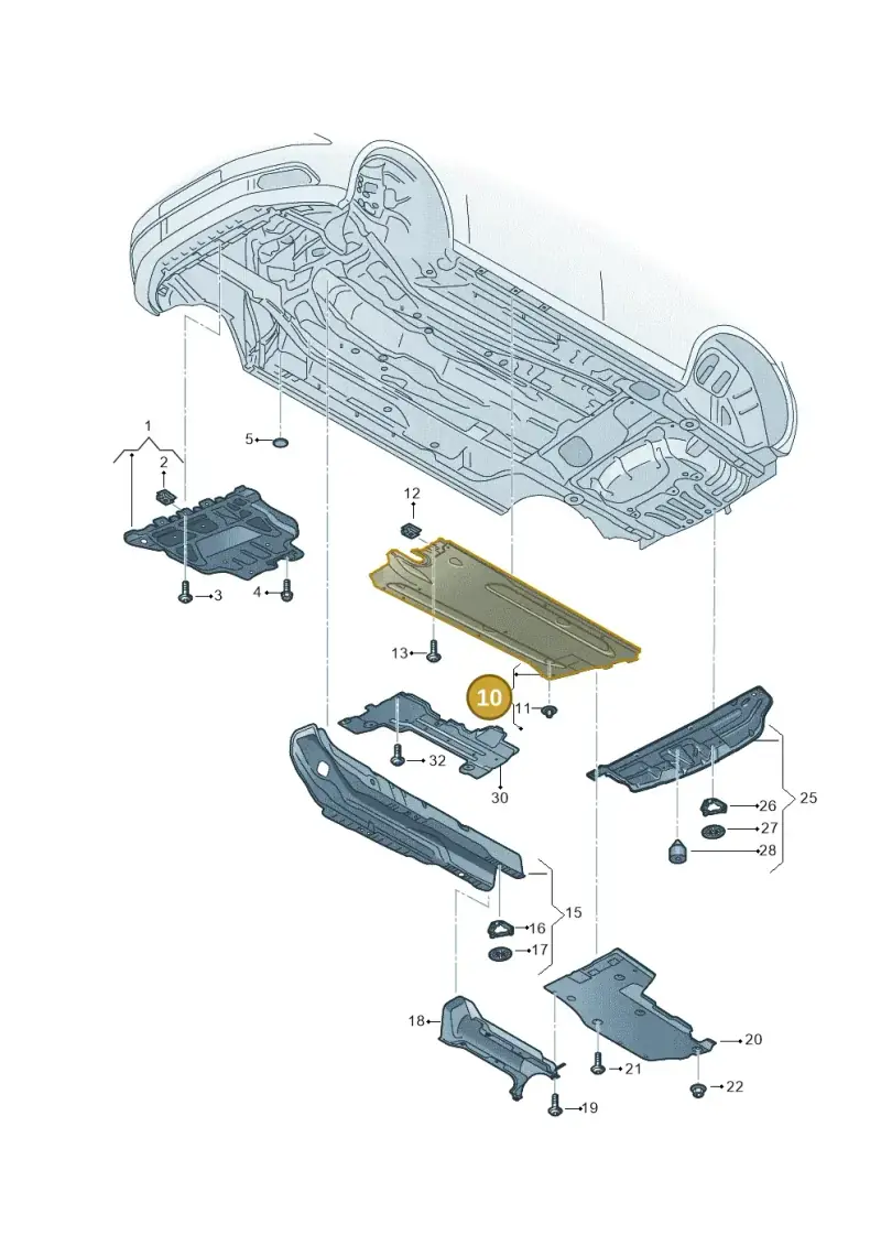 5Q0825201AT — Volkswagen Golf 2.0 BlueMotion (2019-2024) diagram 746825200, position 10