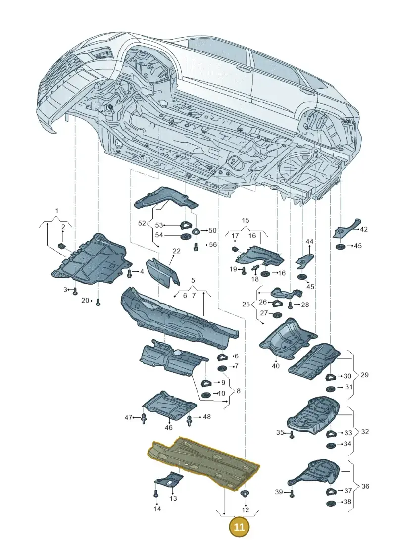 5Q0825202L — Volkswagen T-Roc BlueMotion (2017-2024) diagram 813825000, position 11