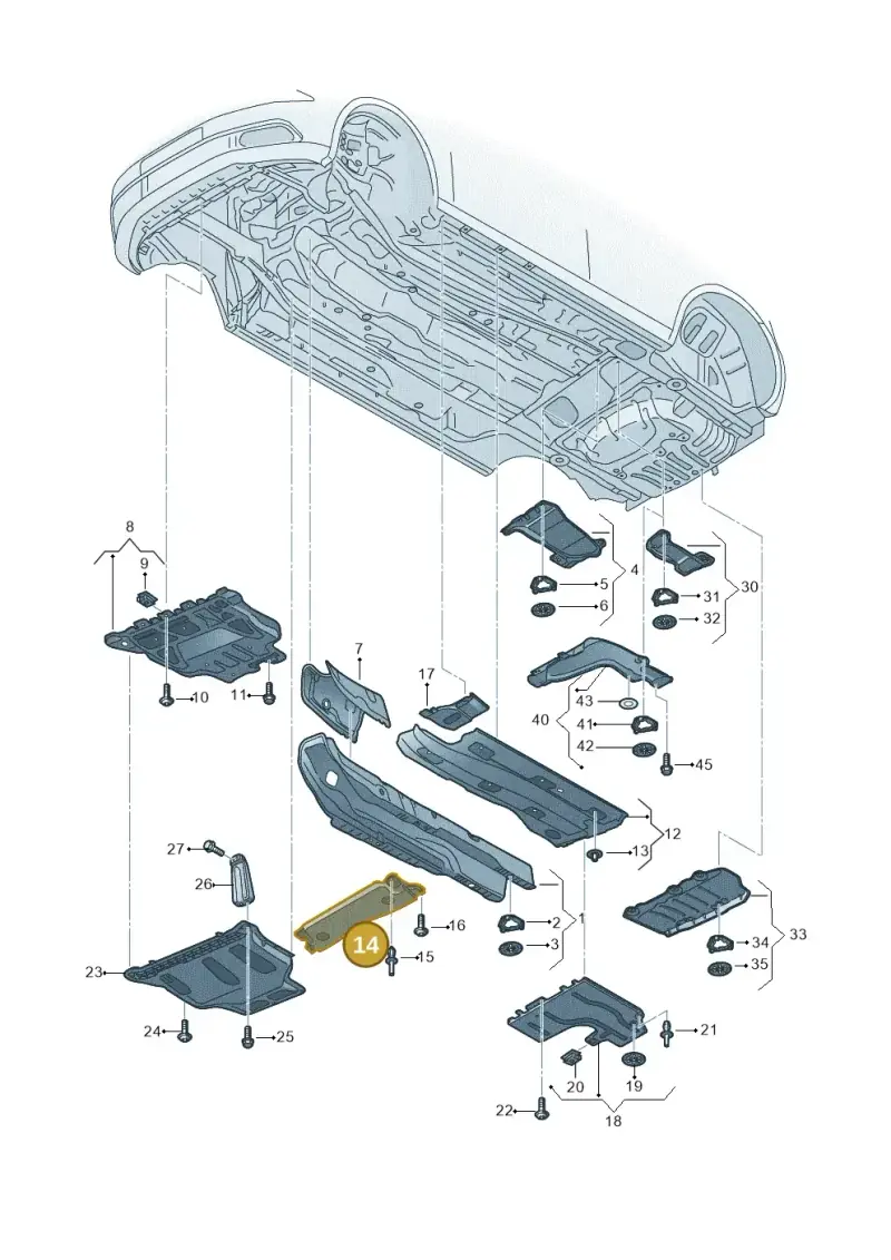 5Q0825230H — Volkswagen Golf (2016-2020) diagram 746825000, position 14