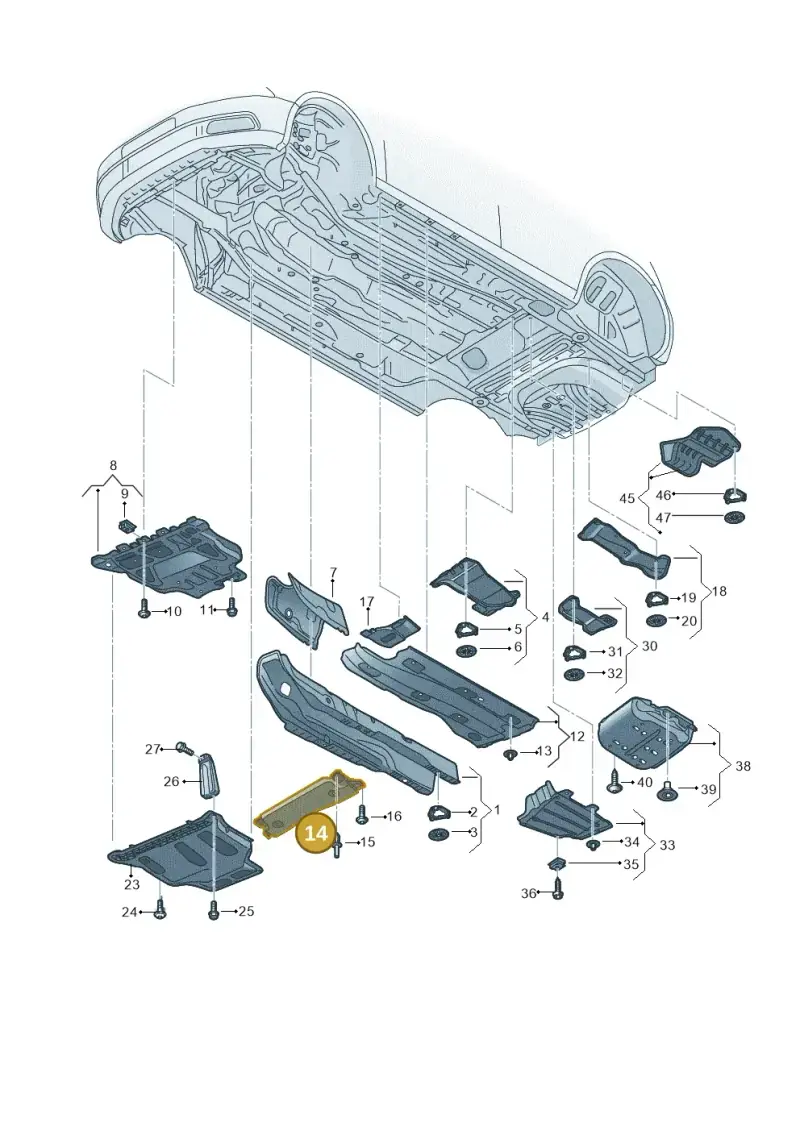 5Q0825230H — Volkswagen Golf (2016-2020) diagram 827825500, position 14