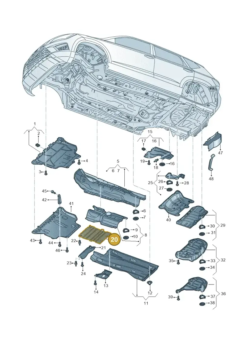 5Q0825230H — Skoda Karoq (2017-2023) diagram 834825000, position 20